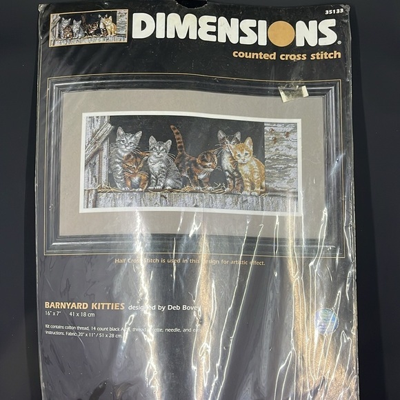 Barnyard Kitties counted cross stitch kit by Dimensions, unopened. - Picture 2 of 3